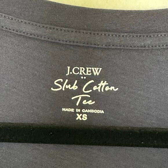 NWT J.Crew Factory Navy Slub Cotton V-Neck Tee – Size XS - Picture 7 of 11